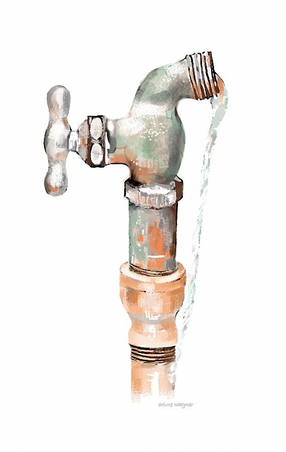 Leaky Faucet Digital Art by Arline Wagner