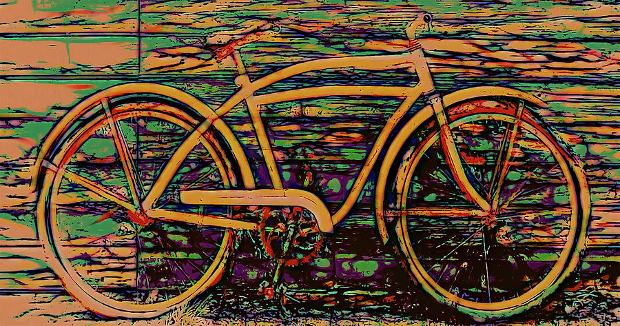 Lean back Bicycle  Digital Art by Cathy Anderson