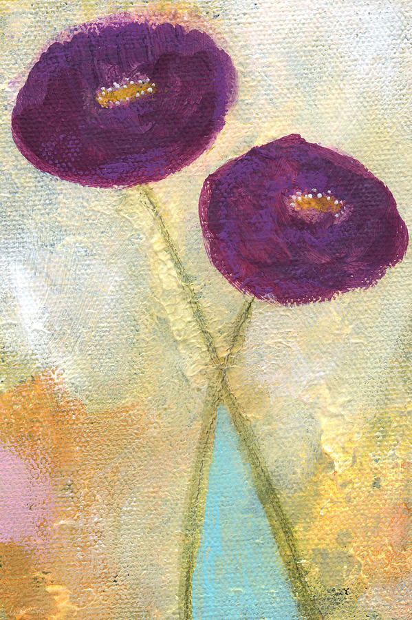 Flower Painting - Lean On Me- Art by Linda Woods by Linda Woods
