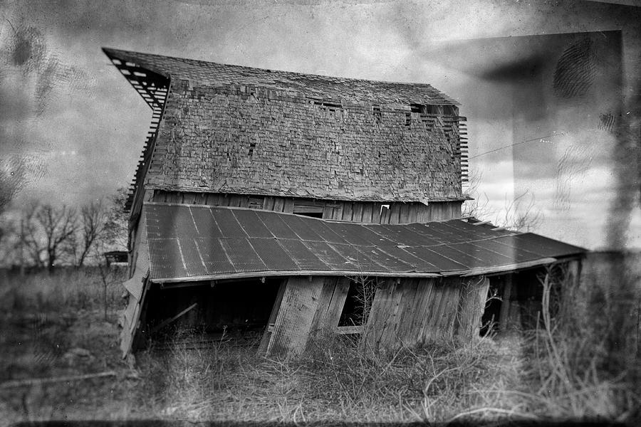 Black And White Photograph - Leaning Barn by Tyler Ross