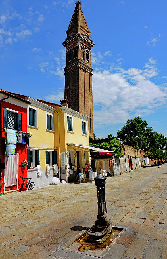 Leaning Bell Tower Of St. Martins Church On The Island Of Burano, Italy Photograph by Rick Rosenshein