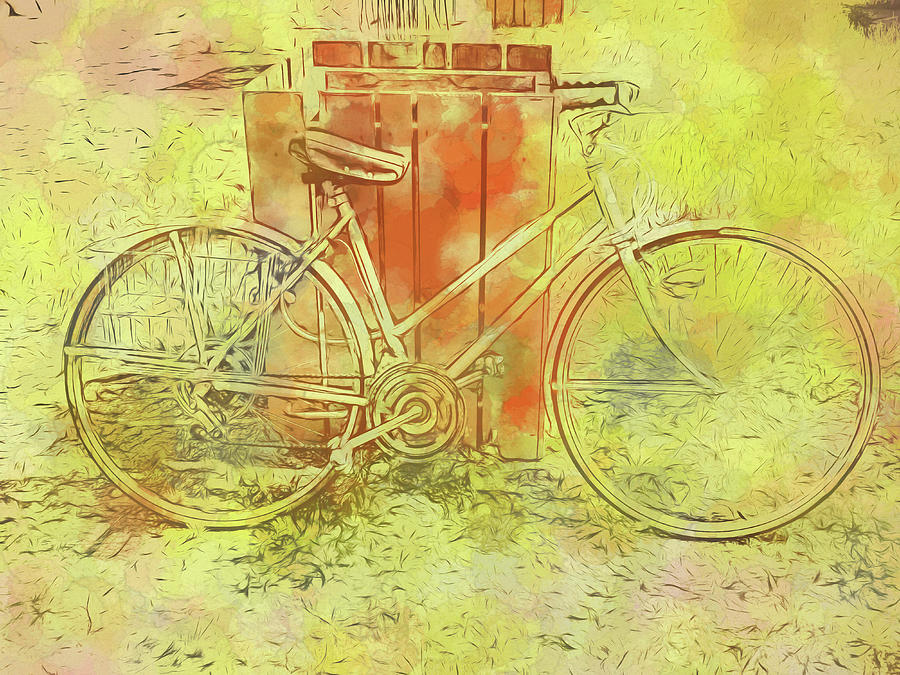 Leaning In Bicycle Digital Art by Cathy Anderson