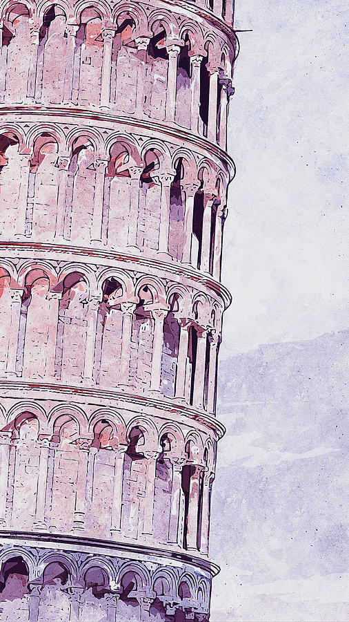 Leaning Tower of Pisa - 03 Painting by AM FineArtPrints