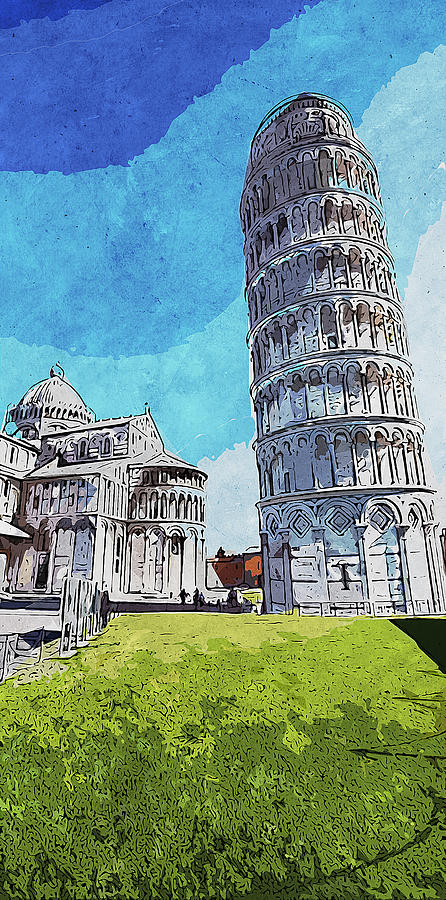 Leaning Tower of Pisa - 05 Painting by AM FineArtPrints