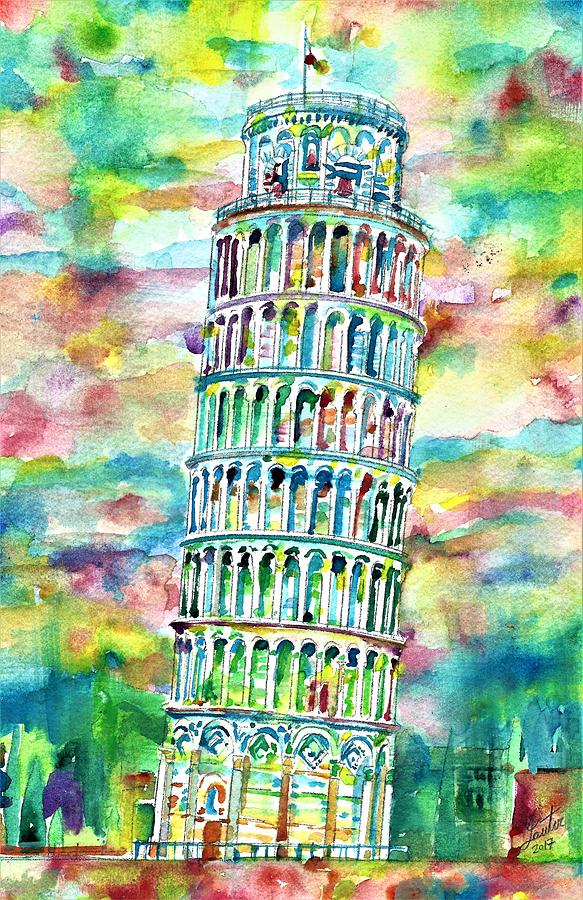Leaning Tower Of Pisa Painting by Fabrizio Cassetta