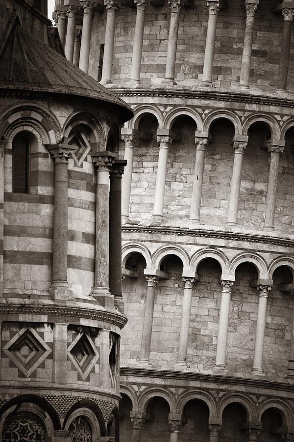 Leaning tower Pisa closeup cathedral Photograph by Songquan Deng