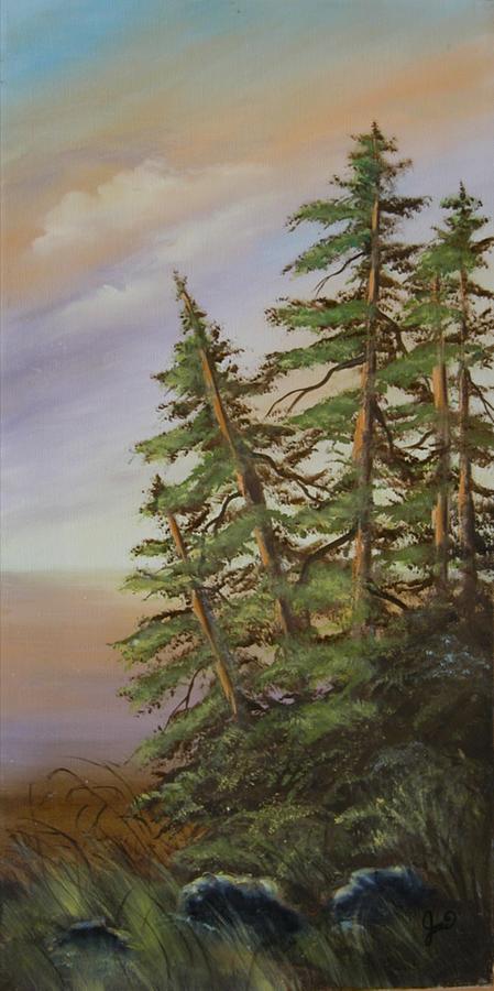 Leaning Trees Painting by Joni McPherson
