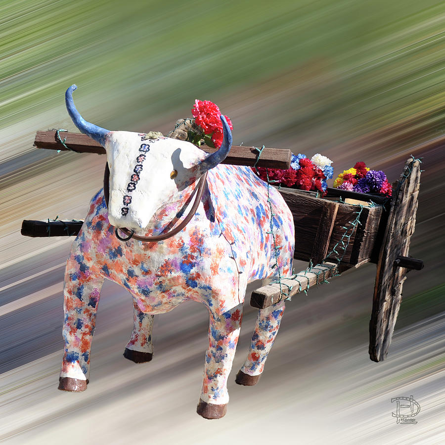 Leaping Animated Oxen Digital Art by Daniel Hebard