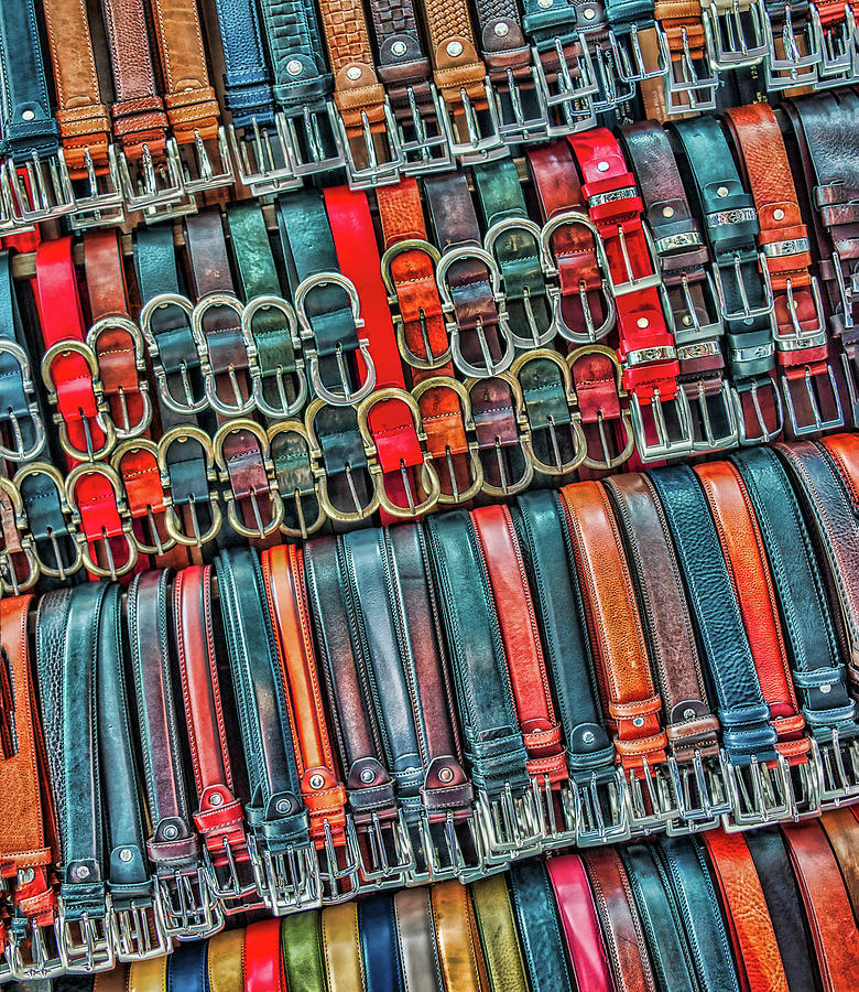 Leather Belts At Florence Market Photograph by Gary Slawsky