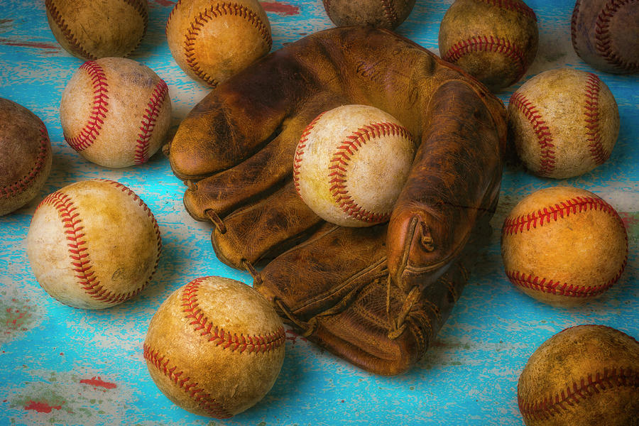Leather Glove And Old Balls Photograph by Garry Gay