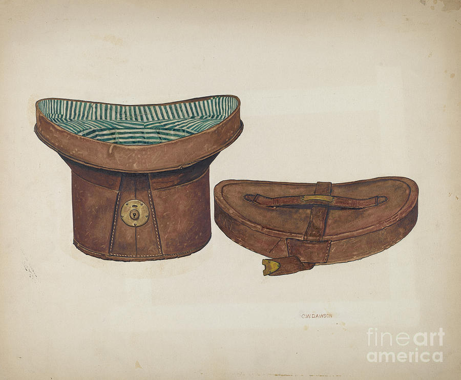 Leather Hat Box Drawing by Clarence W. Dawson - Fine Art America