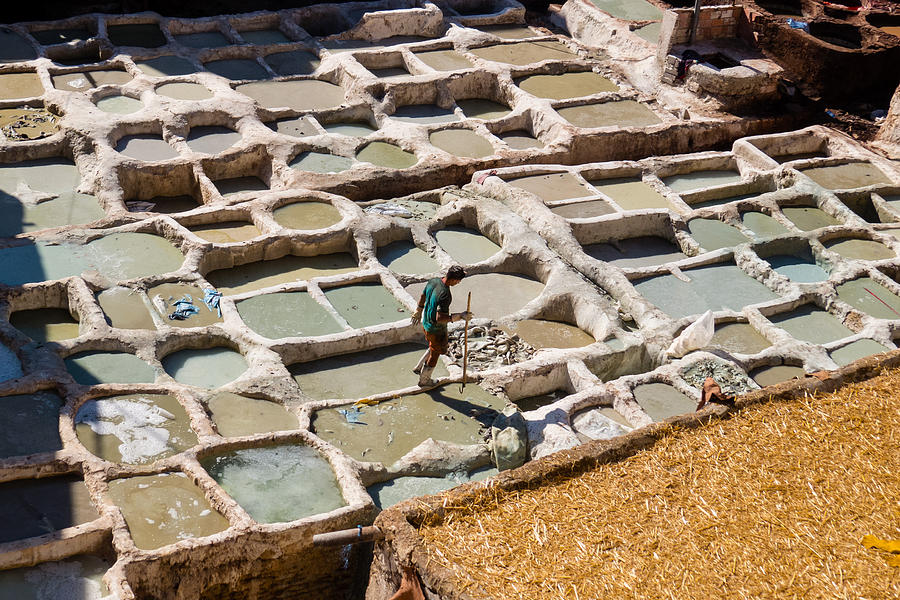 Leather tanneries of Fes - 7 Photograph by Claudio Maioli