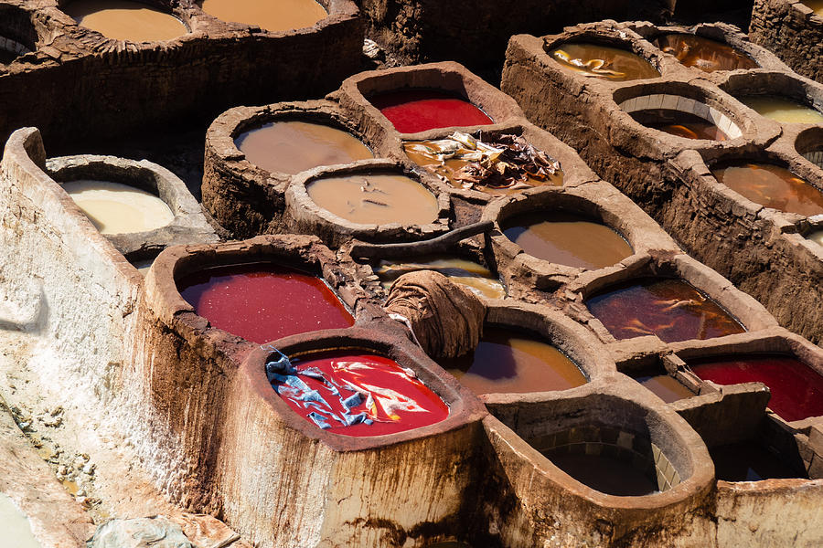 Leather tanneries of Fes - 9 Photograph by Claudio Maioli