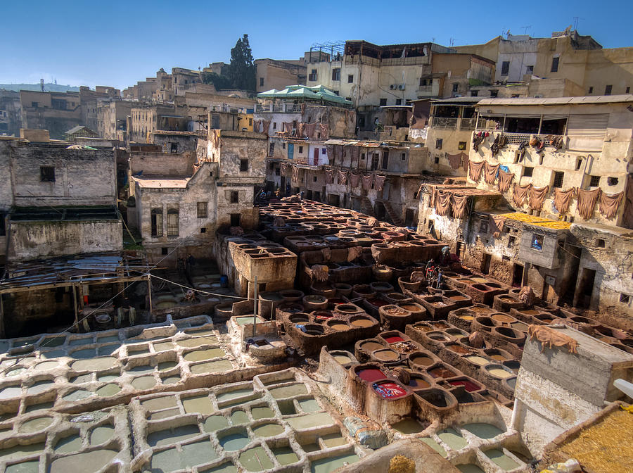 Leather tanneries of Fes - 6 Photograph by Claudio Maioli