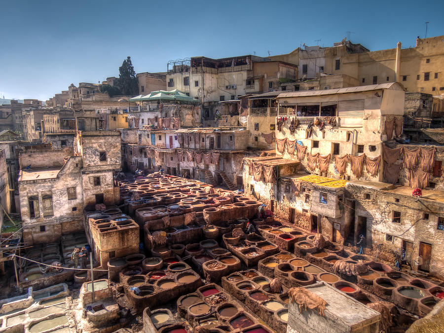 Leather tanneries of Fes - 5 Photograph by Claudio Maioli