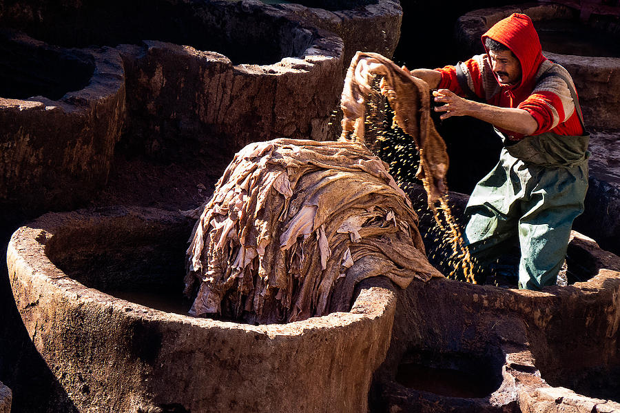 Leather tanneries of Fes - 12 Photograph by Claudio Maioli