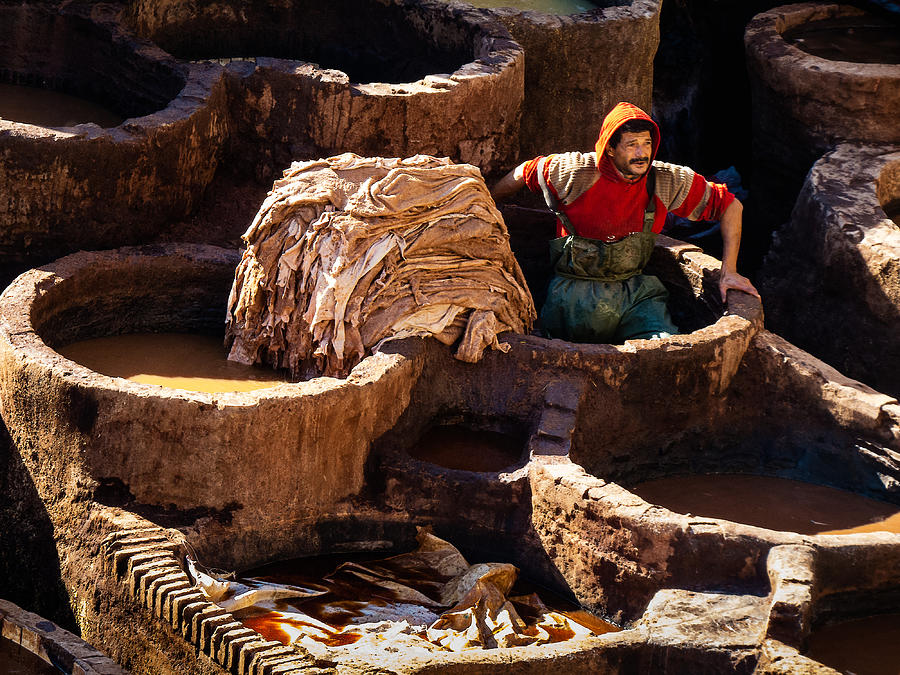 Leather tanneries of Fes - 11 Photograph by Claudio Maioli