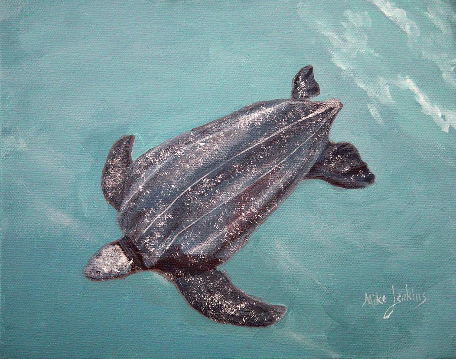 Leatherback Turtle Study Painting by Mike Jenkins