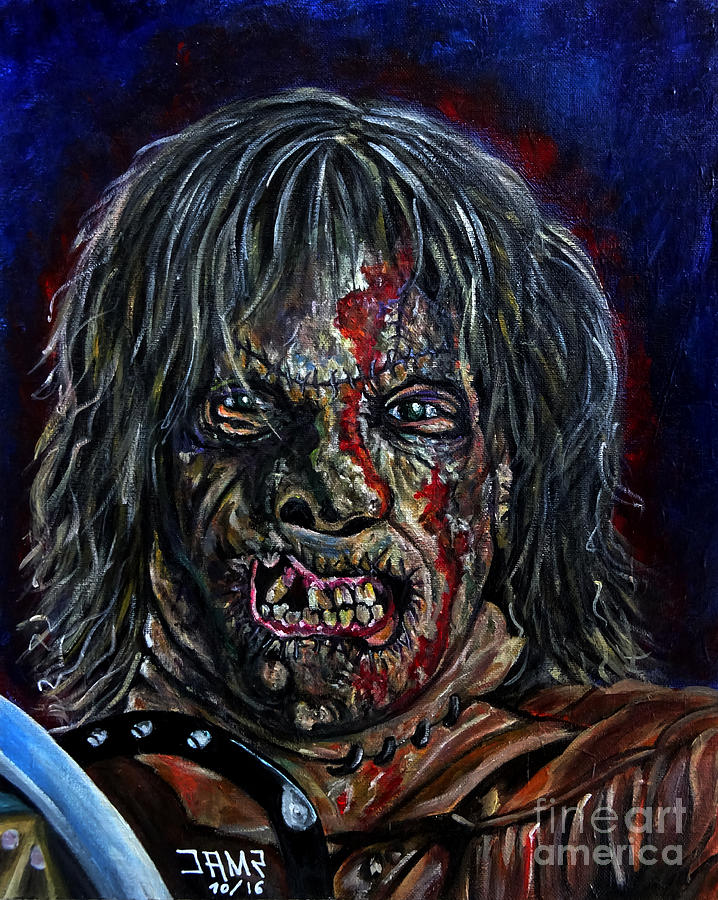 Texas Chainsaw Massacre Painting - Leatherface III by Jose Mendez Texas Chainsaw Massacre Painting - Leatherface III by Jose Mendez