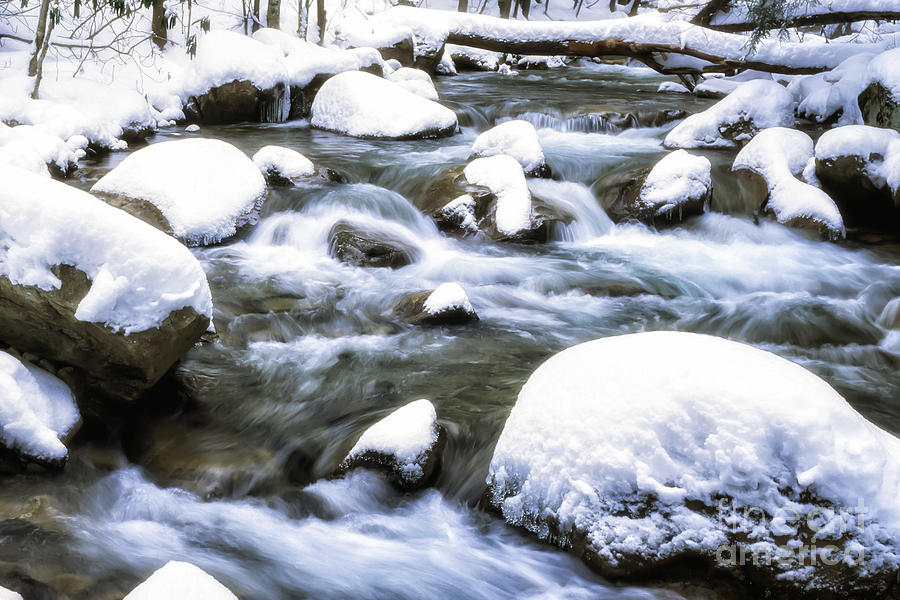 Leatherwood Creek and Snow Photograph by Thomas R Fletcher