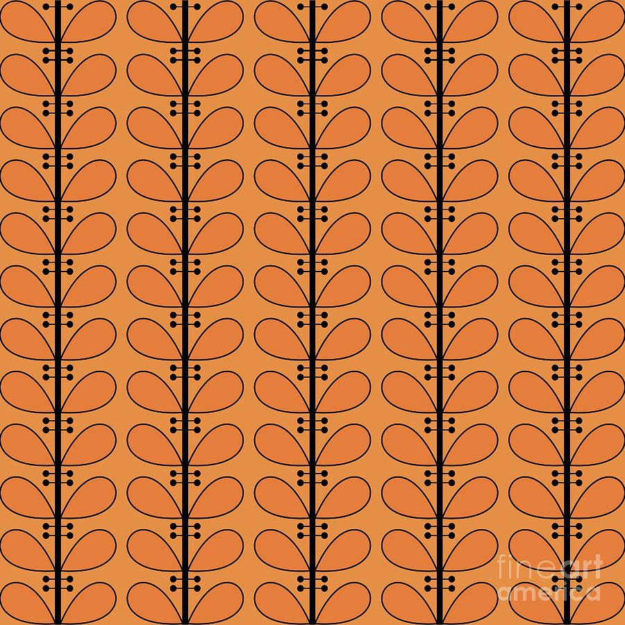 Leaves in Orange Digital Art by Donna Mibus