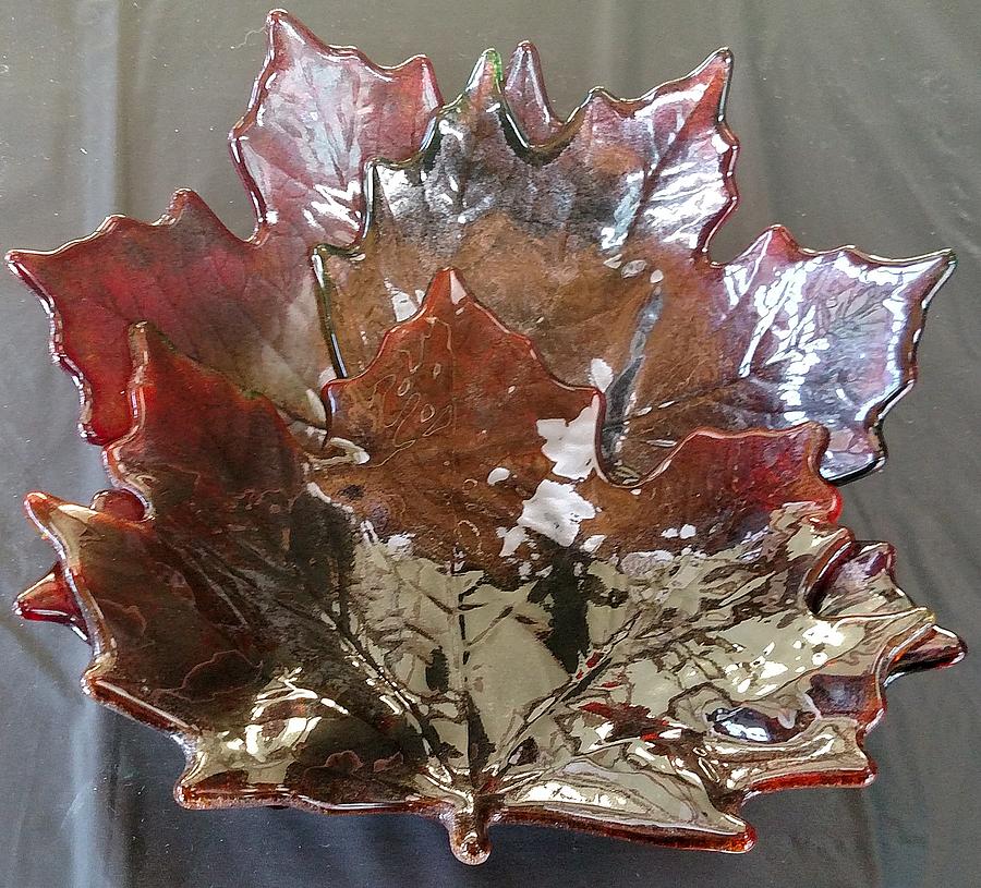 Leaves Glass Art by Lori Jacobus-Crawford