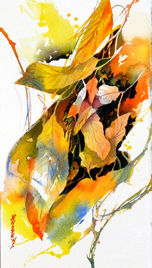 Abstract Painting - Leaves by Rae Andrews