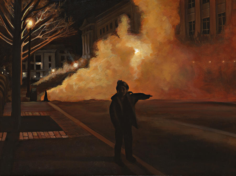 Moody Painting - Leaving Chinatown by Katherine Huck Fernie Howard