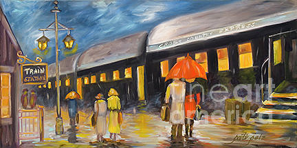 Leaving on the Train Painting by Pati Pelz