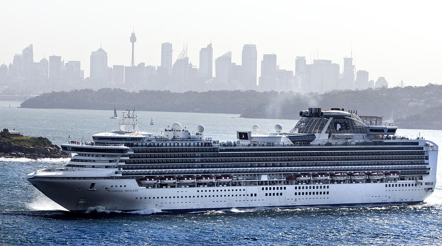 Boat Photograph - Diamond Princess Leaving Sydney by Miroslava Jurcik
