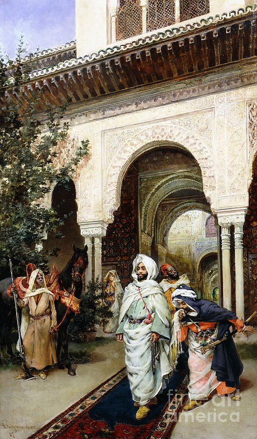 Leaving the Alhambra Painting by Harry Humphrey Moore