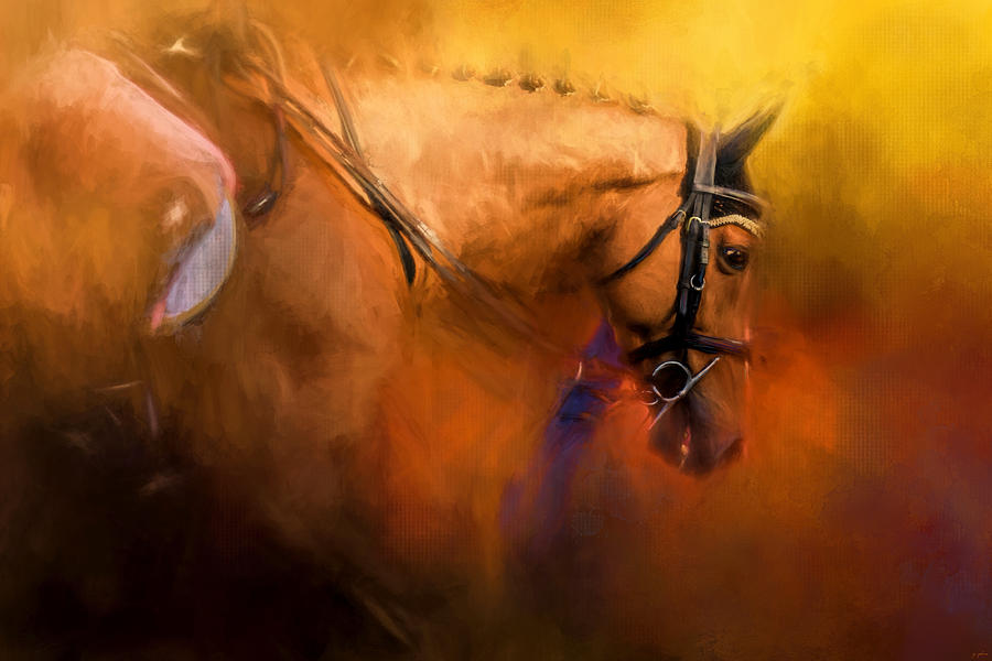 Leaving The Show Ring Equestrian Art Painting by Jai Johnson