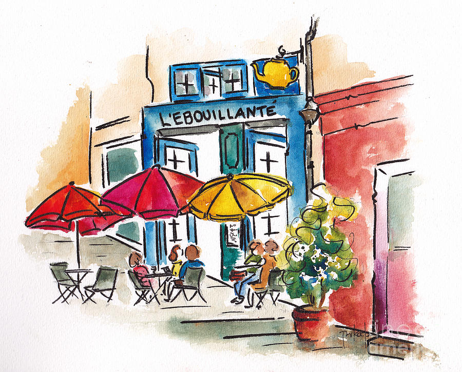 Lebouillante Paris Cafe Painting by Pat Katz