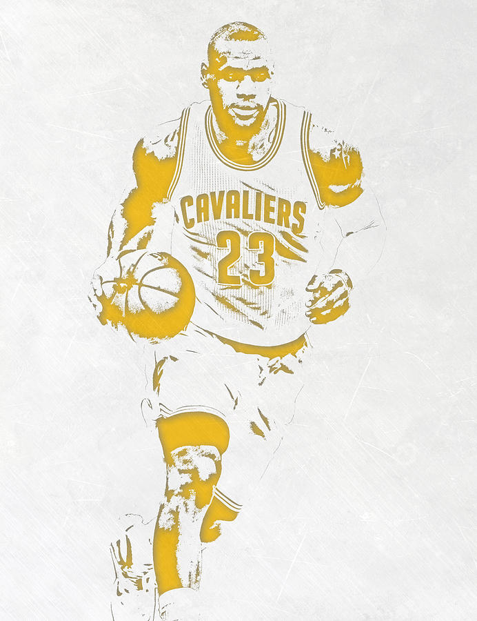 Lebron James Cleveland Cavaliers Pixel Art 51 by Joe Hamilton