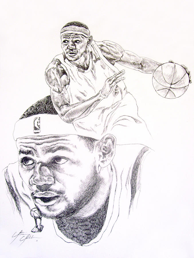 how to draw lebron james face