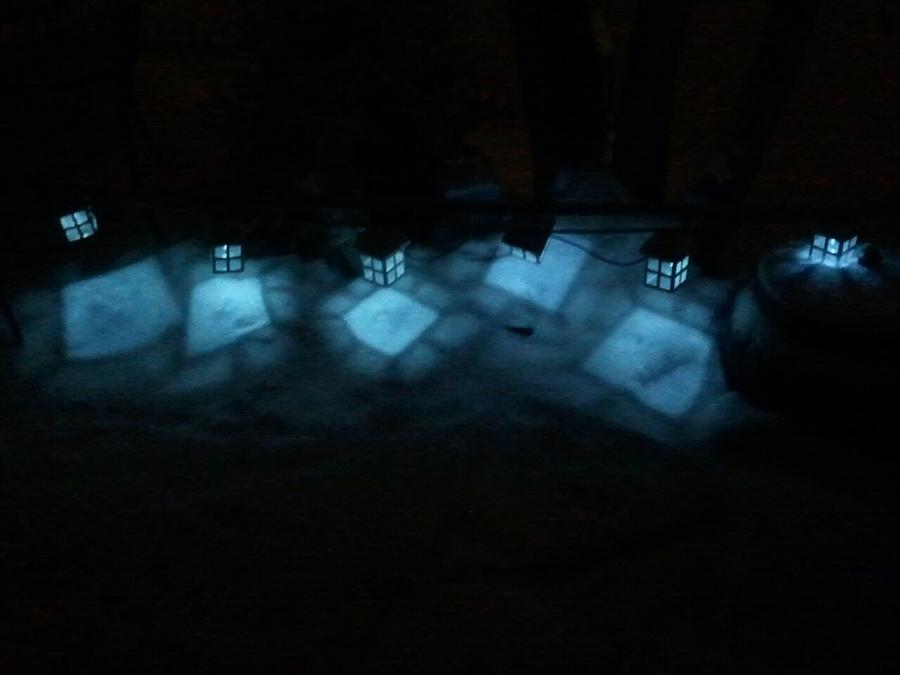 Led Lamps And Snow Photograph by Tim Donovan