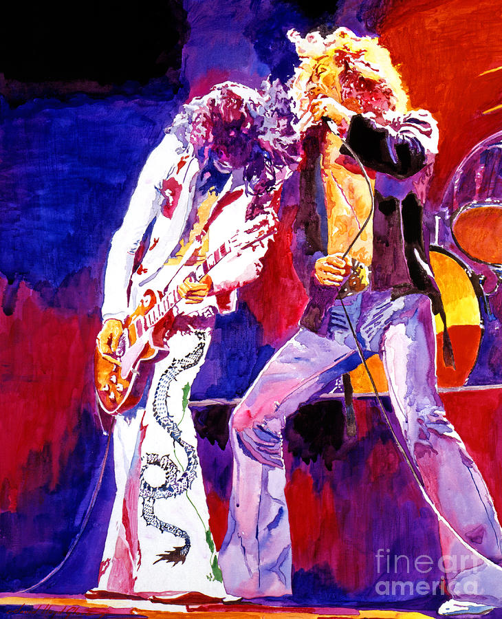 Led Zeppelin - Page and  Plant Painting by David Lloyd Glover