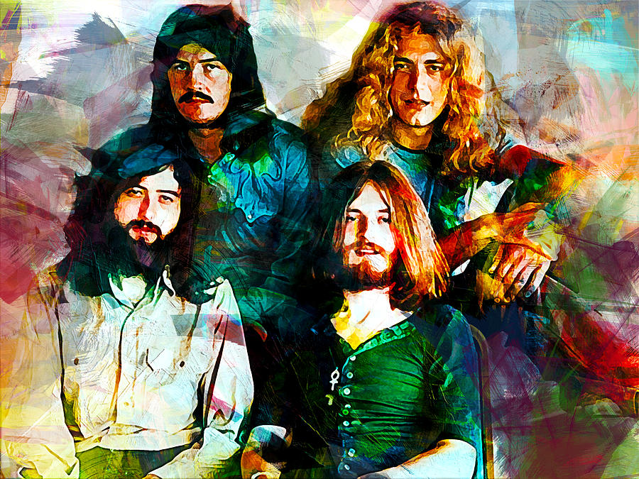 Led Zeppelin Digital Art by Lilia Kosvintseva