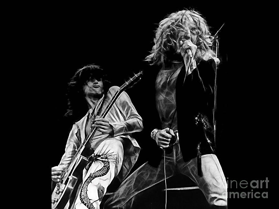 Led Zeppelin Robert Plant Jimmy Page Collection Mixed Media by Marvin Blaine
