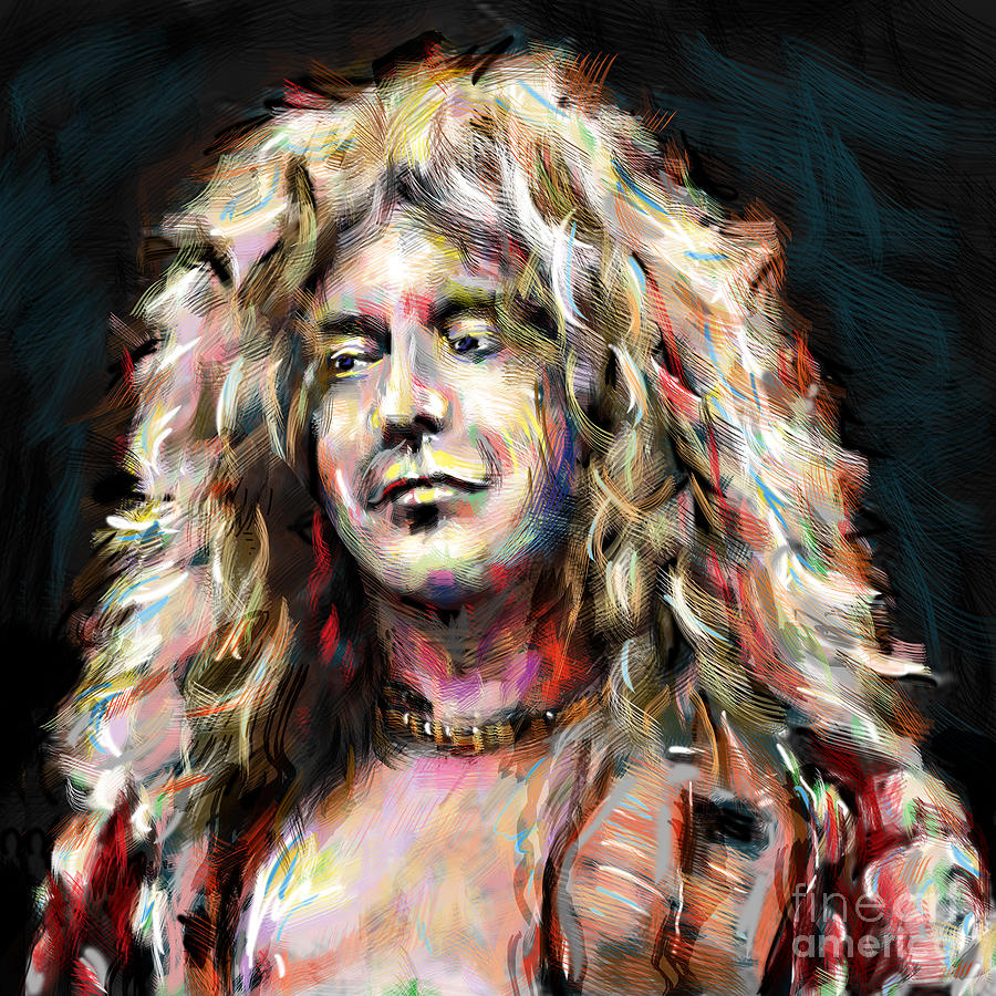 Jimmy Page Mixed Media - Led Zeppelin Robert Plant by Ryan Rock Artist