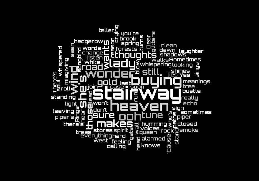 Led Zeppelin Stairway To Heaven Lyrical Cloud Digital Art By Susan Maxwell Schmidt