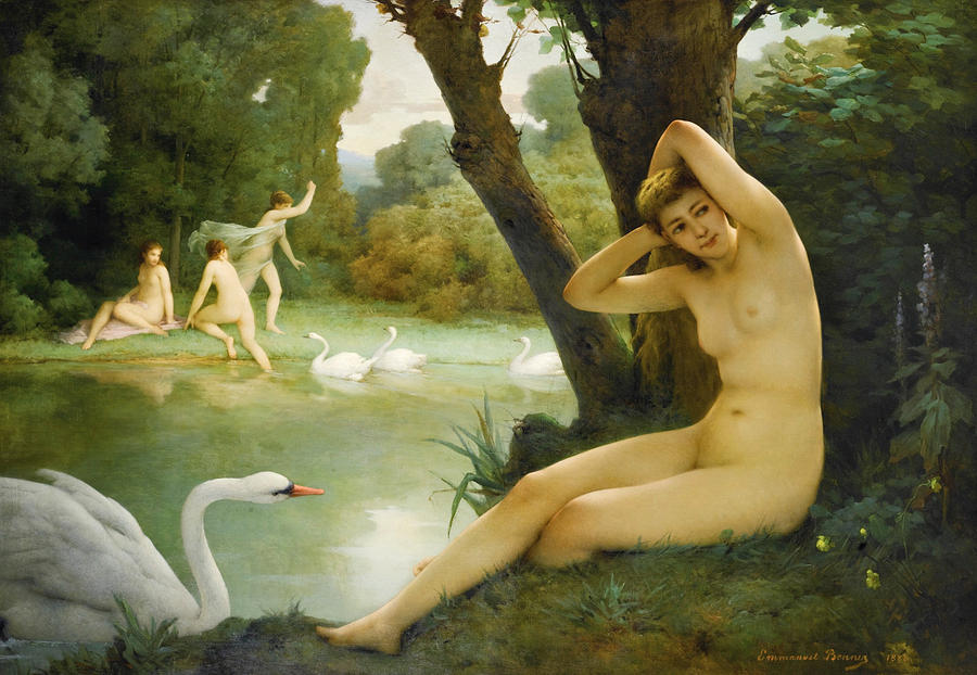 Leda and the Swan Painting by Emmanuel Benner