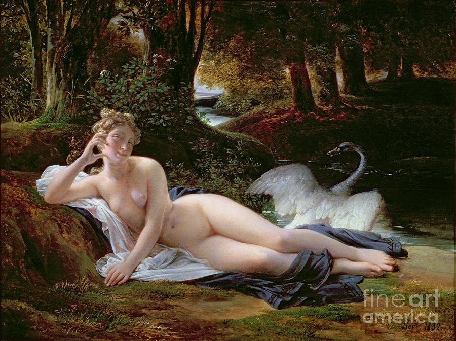 Greek Painting - Leda and the Swan by Francois Edouard Picot
