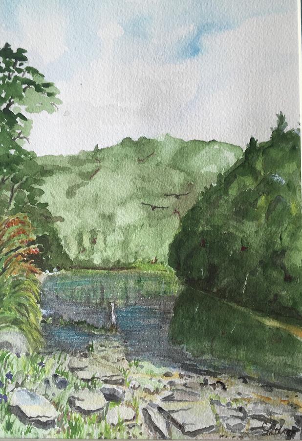 River Painting by Christine Lathrop