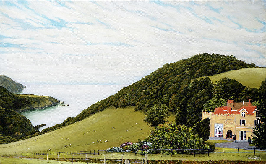 Lee Abbey and Coastline Painting by Mark Woollacott