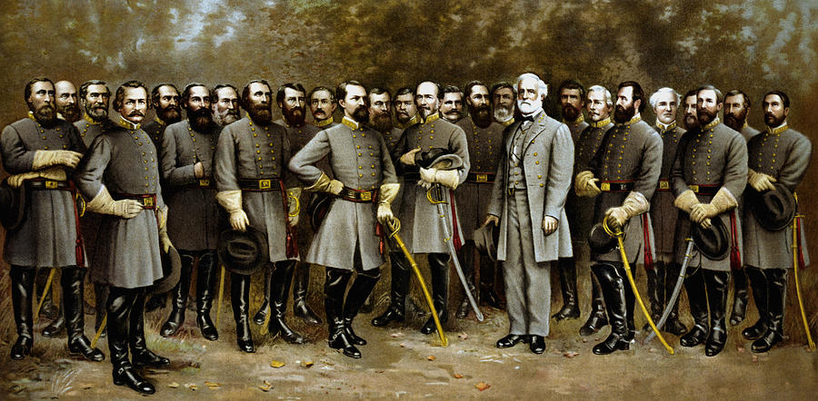 Confederate Painting - Robert E. Lee and His Generals by War Is Hell Store