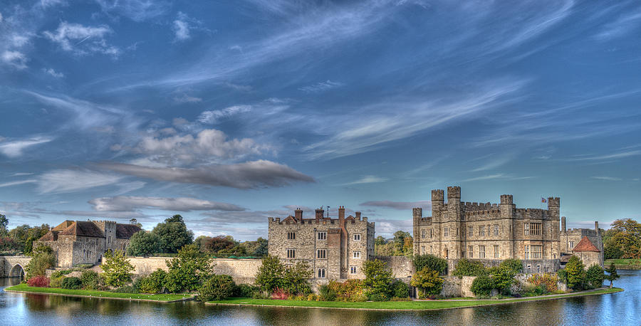 Leeds Castle and Moat Rear View Photograph by Chris Thaxter