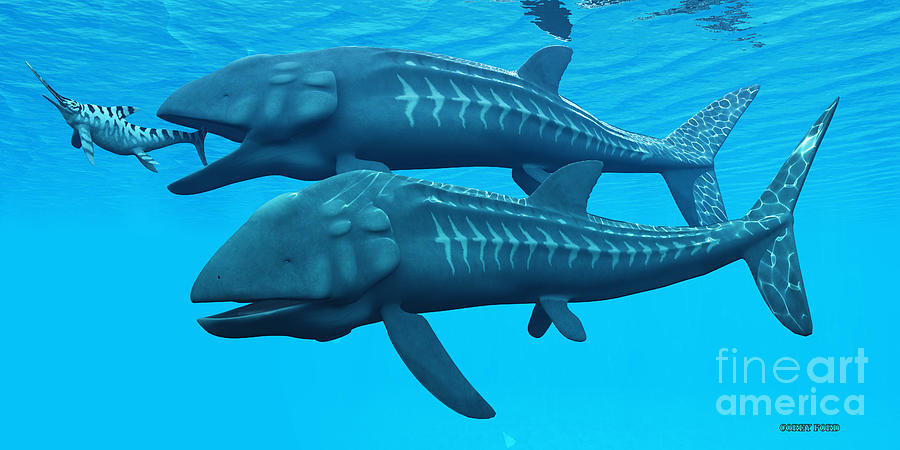 Prehistoric Painting - Leedsichthys Ocean Fish by Corey Ford