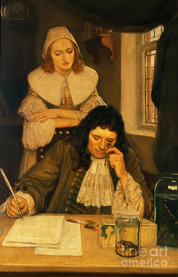 Leeuwenhoek With Miicroscope, 17th Photograph by Wellcome Images