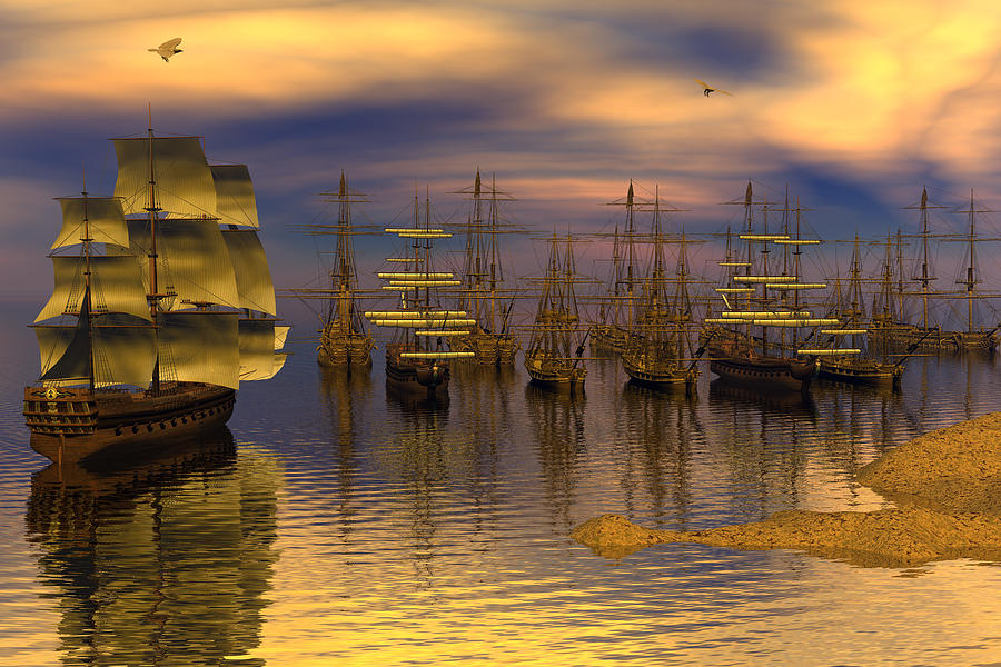 Fantasy Digital Art - Leeward anchorage by Claude McCoy
